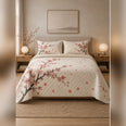 Minimal Japandi Cherry Blossom Quilt Set