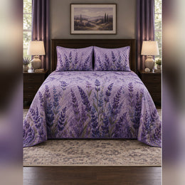 Tonal Purple Lavender Meadow Quilt Set