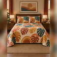 Retro Sunset Monstera Quilt Set