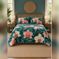Teal Tropical Orchid Quilt Set