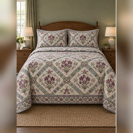 Heirloom Orchid Lattice Print Quilt Set