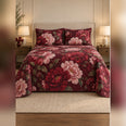 Garnet Peony Statement Quilt Set
