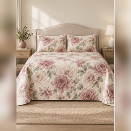 Dusty Rose Watercolor Quilt Set