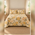 Golden Wild Rose Quilt Set