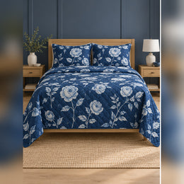 Indigo Rose Cyanotype Quilt Set