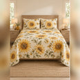Golden Watercolor Sunflower Quilt Set