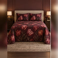 Burgundy Tulip Night Garden Quilt Set