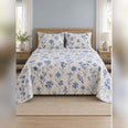 Blue and White Pressed Wildflower Quilt Set