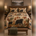 Autumn Woodland Black Bear Quilt Set