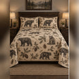 Vintage Black Bear Field Sketch Quilt Set