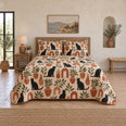 Terracotta Courtyard Black Cat Quilt Set