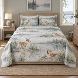 Lakeside Corgi Quilt Set
