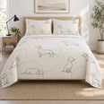 Ink Line Dachshund Quilt Set