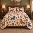 Autumn Lane Dachshund Quilt Set