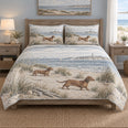 Coastal Walk Dachshund Quilt Set