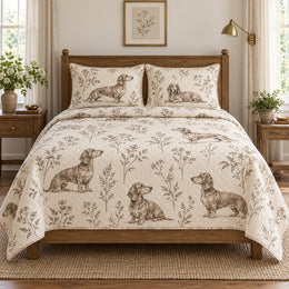 Field Study Dachshund Quilt Set