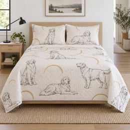 Modern Golden Outline Quilt Set