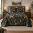 Midnight Fern Golden Retriever Quilt Set