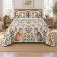 Folk Garden Maine Coon Cat Quilt Set