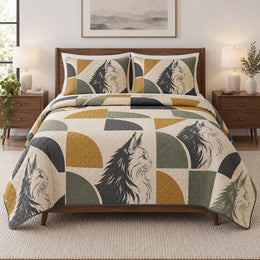 Maine Coon Geometry Quilt Set