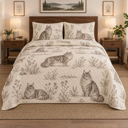 Field Notes Maine Coon Cat Quilt Set