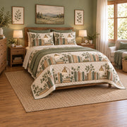 Reading Corner Elementary Teacher Quilt Set, angled elementary teacher bedroom view