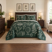 Chalkboard Botanicals Elementary Teacher Quilt Set, front elementary teacher bedroom view