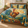 Stained Glass Rooster Quilt Set