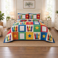 School Day Patchwork Elementary Teacher Quilt Set