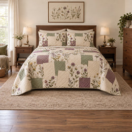Library Card Florals Elementary Teacher Quilt Set