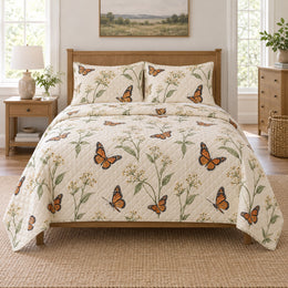 Milkweed Meadow Monarch Butterfly Quilt Set