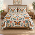 Folk Bloom Monarch Butterfly Quilt Set