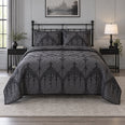 Black Lace Geometry Gothic Quilt Set