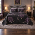 Violet Rose Silhouette Gothic Quilt Set