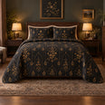 Antique Gold Night Garden Gothic Quilt Set