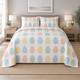 Modern Easter Egg Grid Quilt Set