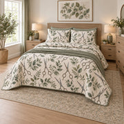 Botanical Shears Hair Stylist Quilt Set, angled hair stylist bedroom view