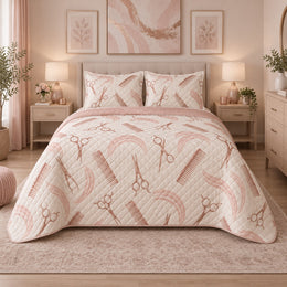 Rose Gold Tools Hair Stylist Quilt Set