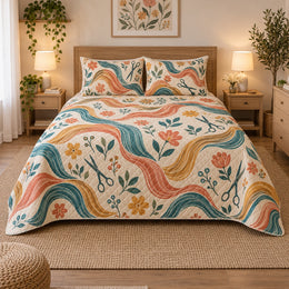 Folk Hair Studio Hair Stylist Quilt Set