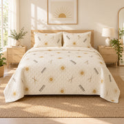 Sunlit Studio Hair Stylist Quilt Set, front hair stylist bedroom view
