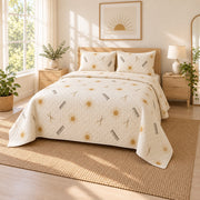 Sunlit Studio Hair Stylist Quilt Set, angled hair stylist bedroom view