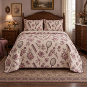 Vintage Vanity Hair Stylist Quilt Set, front hair stylist bedroom view