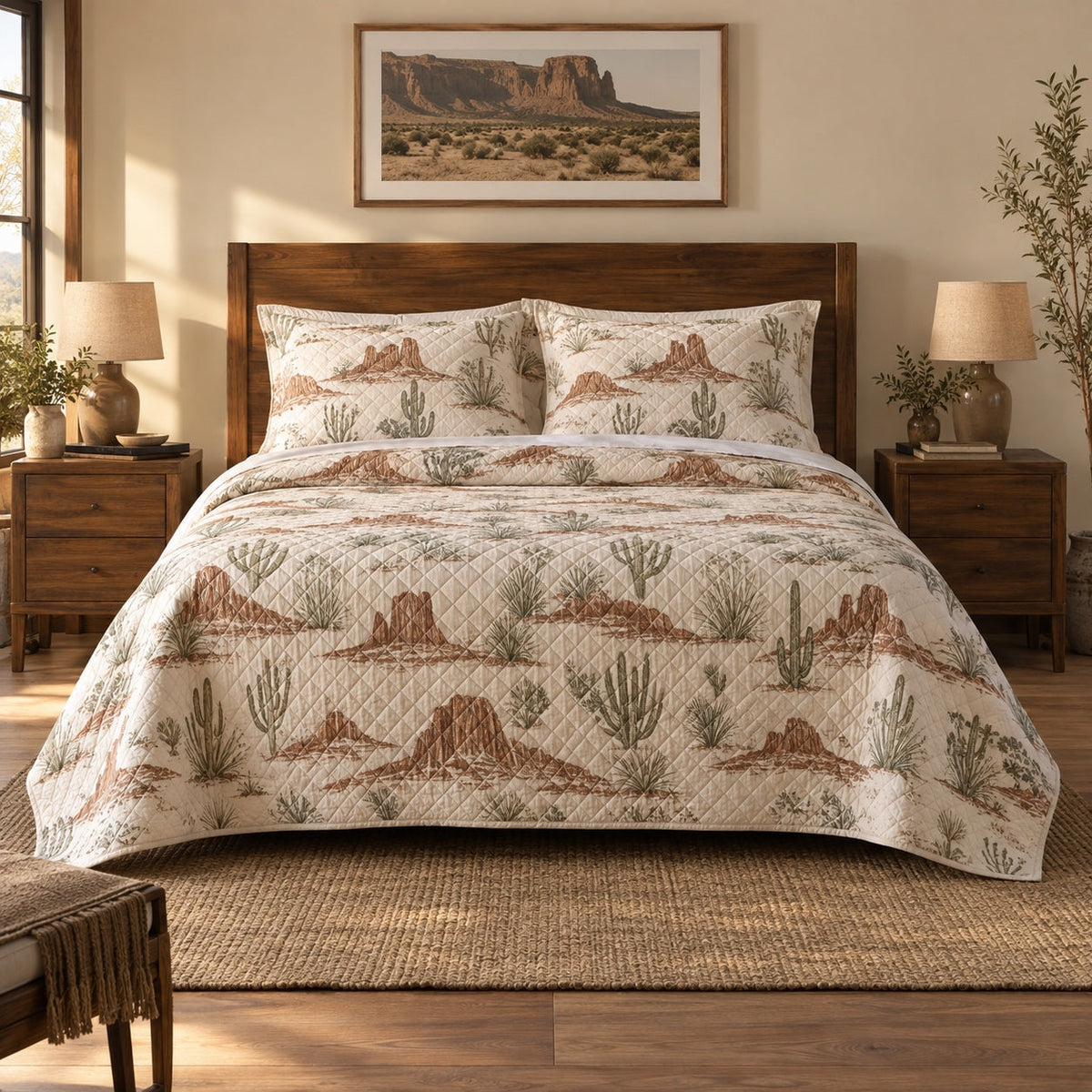 Copper Mesa Botanicals Western Ranch Quilt Set, front western ranch bedroom bedroom view