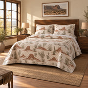 Copper Mesa Botanicals Western Ranch Quilt Set, angled western ranch bedroom bedroom view