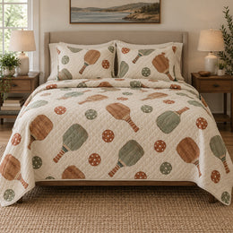 Paddle Study Pickleball Quilt Set