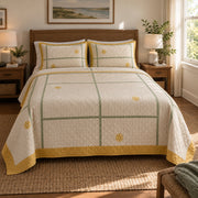 Sunlit Court Pickleball Quilt Set, front pickleball bedroom view