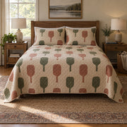 Vintage Paddle Pickleball Quilt Set, front pickleball bedroom view