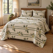 Baseline Botanical Pickleball Quilt Set, angled pickleball bedroom view