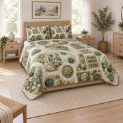 Garden Plan Landscaper Quilt Set, angled landscaper bedroom view