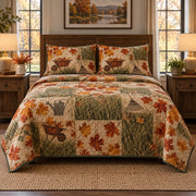 Autumn Grounds Landscaper Quilt Set, front landscaper bedroom view